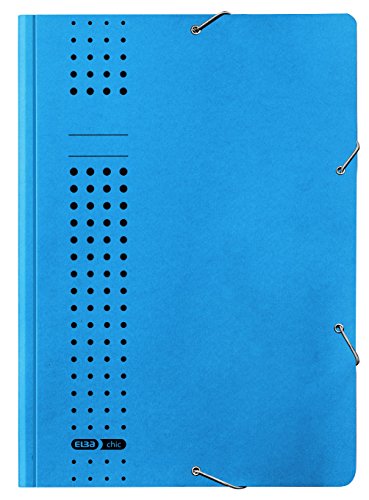 Elba 33477BL - Carpeta con gomas (320 g/m2, cartón reciclado, para aproximadamente 150 hojas A4, 20 unidades), color azul