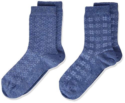 Esprit Intarsia Calcetines, Blau (Smoky Blue 6045), 23-26 Unisex Niños