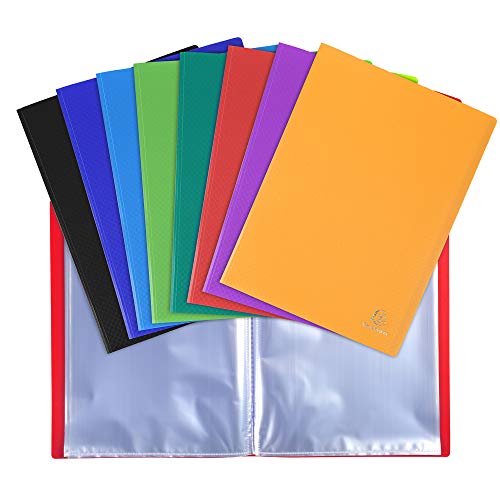 Exacompta 8560E - Portafolios de prolipropileno flexible y opaco. Lote de 120 portafolios A4, Color aleatorio