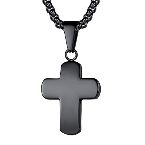 FaithHeart Colgante Clásico de Cruz Religiosa Brillante Collar Metal de Acero Inoxidable de Acabado Púlido con Precio Económico Regalo de Familia Amigos