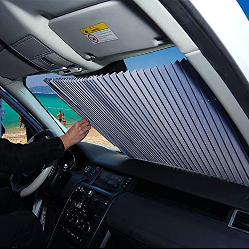 FBARTL Parabrisas del Coche Parasol, Estilo de acordeón Retractable automático Parabrisas Delantero Parasol Protector Solar Aislante Protector Solar (70 cm para MPV/SUV)