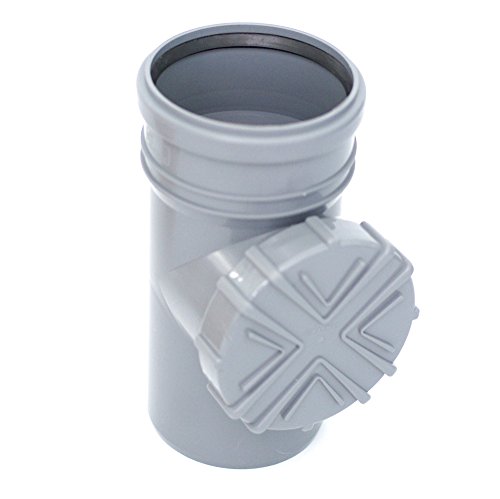 Filtro para tubería de desagüe con recogedor de hojas para tubo KG/HT DN100, diámetro de 110 mm, color gris claro