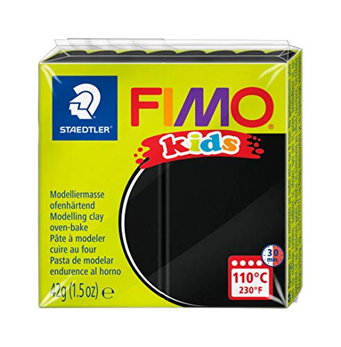 Fimo-8030-9 ST Pasta de modelar, Color negro, pack de 1 (Staedtler 8030-9)
