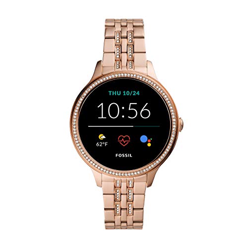 Fossil Connected Smartwatch Gen 5E para Mujer con tecnología Wear OS de Google, frecuencia cardíaca, GPS, NFC y notificaciones smartwatch, Acero inoxidable De Oro Rosa