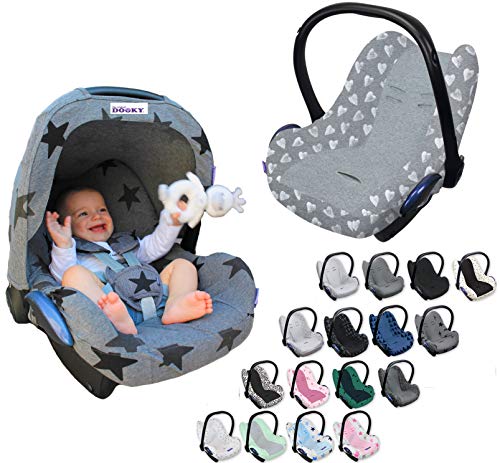 Funda protectora universal para sistemas de cinturón de 3 y 5 puntos de anclaje, asiento de coche, como por ejemplo para Maxi-Cosi, Cybex, etc. (estrellas grises)