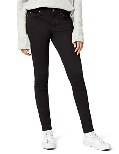 G-STAR RAW 5622 Mid Waist Skinny Vaqueros, Negro (rinsed 8970-082), 27W / 34L para Mujer