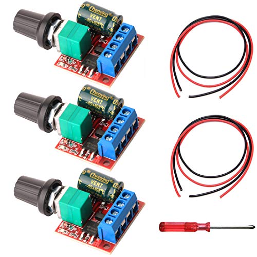 Gebildet 3pcs DC 5V-35V 5A Mini DC Motor PWM Velocidad Controlador, Interruptor Ajustable del Velocidad, 6V 12V 24V Regulador de Voltaje Variable con Indicador LED