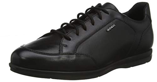 Geox U Adrien E, Oxford Flat Hombre, Negro, 44 EU