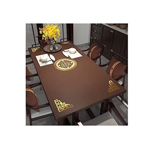 Goplnma Mantel lavable para mesa de jardín, protector de mesa, protección contra manchas, fácil cuidado, lavable, para mesa de comedor, cocina, color marrón, 80 x 130 cm