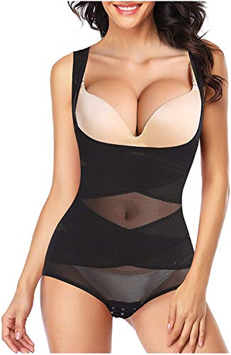 Gotoly Mujer Bodies Moldeadores Faja Reductora Lencería Moldeadora Corsé Underbust Shapewear Control de Abdomen Ropa Interior (Negro, 3X-Large)