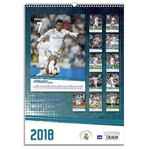 Grupo Erik Editores CPA318004 - Calendario 2018 con diseño Real Madrid, 29.7 x 42 cm