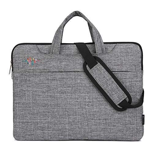 GUOCU 11-15.6 Pulgadas Mujer Hombre Bolso de Bandolera/Maletín/Mensajero Funda para Laptop Macbook Air iPad Portátil Moda y Negocios，Gris Claro,15.6"(40X31X3cm)