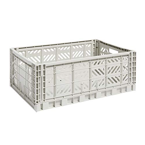 HAY 507681 - Caja de Transporte (Polipropileno, Plegable, apilable, 60 x 40 x 22 cm), Color Gris