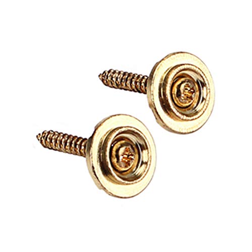 HEALLILY 2pcs Guitar Roller String Trees Copper String Retainer String Guide con tornillos para piezas de guitarra eléctrica de reemplazo (Golden) GE33