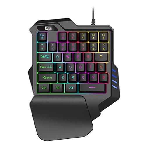 HEPOR Teclado v2 para juegos: Interruptores de llave de membrana Mecha - 32 teclas programables - Iluminación RGB Chroma personalizable - Macros programables - Negro clásico (color: teclado G30)