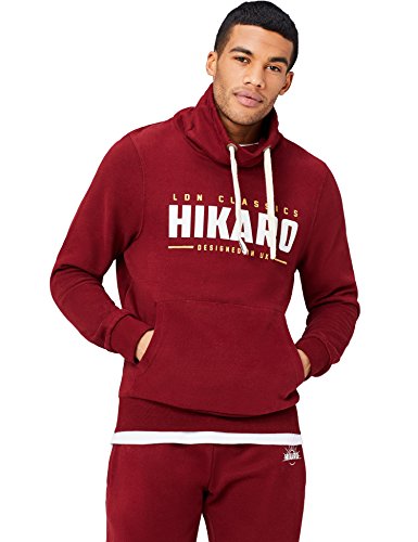 HIKARO Sudadera Hombre, Rojo (Burgundy), 50 (Talla del fabricante: Medium)