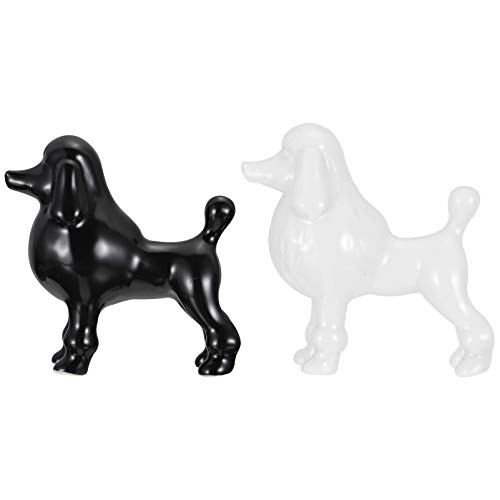 Homoyoyo 2 Piezas de Estatuilla de Cerámica Animal Perro Estatua de Ornamento Moderno Estatua de Perro Decoración Miniatura Artesanías de Cerámica Figuras de Arte para Amantes de Los