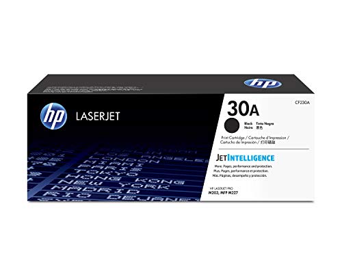 HP 30A CF230A, Negro, Cartucho Tóner Original, de 1.600 páginas, para impresoras HP LaserJet Pro M203dw, MFP M227fdw, M203dn, MFP M227sdn y MFP M227fdn