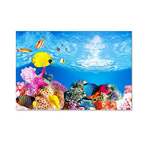 Hylotele Cartel de Fondo de Acuario decoración Acuario Paisaje Pegatina Cartel pecera 3D Fondo Pintura Pegatina 50 * 82 cm Cartel de Fondo de Acuario