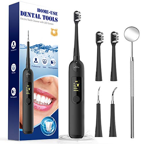 ifanze Limpieza Dental Cepillos Dentales, Limpieza de los Dientes Bucal Limpiador con 5 Modos de Cepillado, 4 Recambio Cabezales kit Limpieza Dental 5 in 1