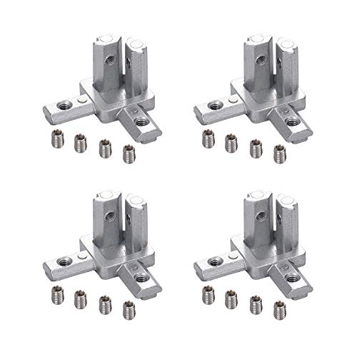 INCREWAY 8-Pack de 8 conectores de extremo de esquina con tornillos, para perfil de extrusión de aluminio de 6 mm con ranura en T estándar serie 2020