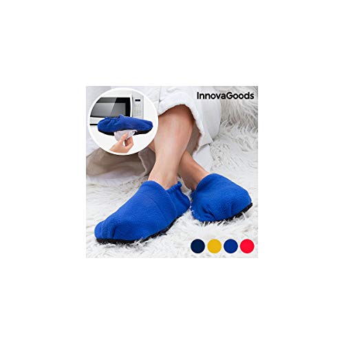 InnovaGoods IG114437 - Zapatillas de casa calentables en microondas, color azul