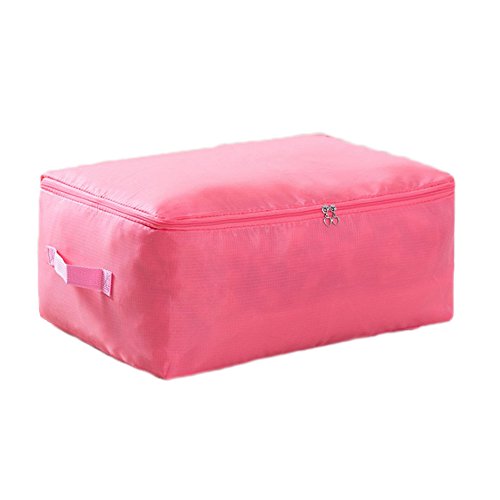 iTemer - Funda de edredón con cremallera y asa, para ropa de cama, colcha, mantas, embrague, mudanza, bolsa organizadora para artículos de temporada, color rosa