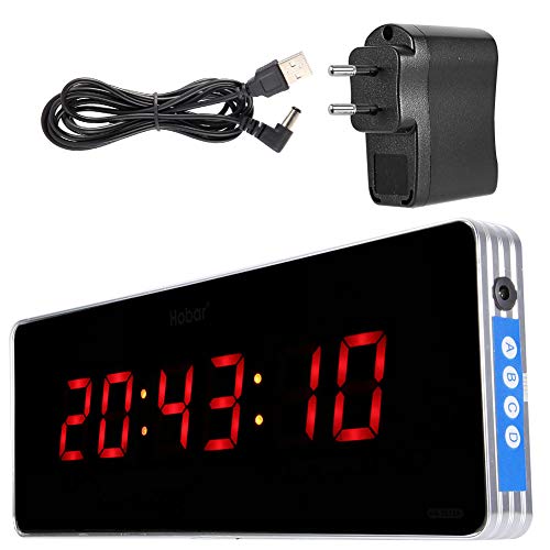 Jeffergarden Inicio Reloj de Pared Digital Reloj de Pared con Reloj Digital Reloj de Pared de Temperatura y Reloj 110-240V (36 * 13 * 3cm-Hora + Minuto + Segundo)