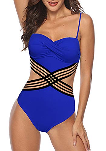 JFAN Top Bikini Push Up Trajes de Baño para Mujer 1 Pieza Talle Alto Bikini Sets Traje de Baño Sexy Cuello V de Mar Fiesta de Verano Una Pieza sin Espalda