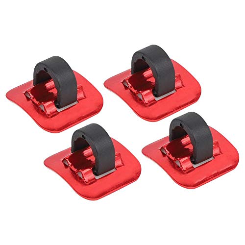 Keenso Grapas para Sujetar Cables de la Bici, 4 Piezas Abrazaderas de Cable de Freno de Bici(Rojo)