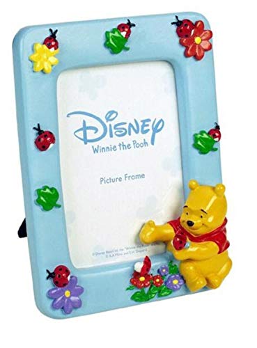 KICKKICK® Portarretratos Disney Winnie Pooh para niños – Marco en vertical – Medidas fotos 9 x 13 cm – Color azul – Ideal para regalos y recuerdos – Tamaño del marco 12 x 16 cm