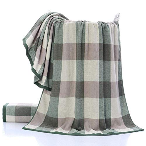 KKGASSAB 1 unids baño de algodón Hoja de Toalla básica Hombre Mujer Playa Absorción de Agua Toallas de Cara Suave para Adultos 70x140cm (Color : Green, Size : 70x140cm)