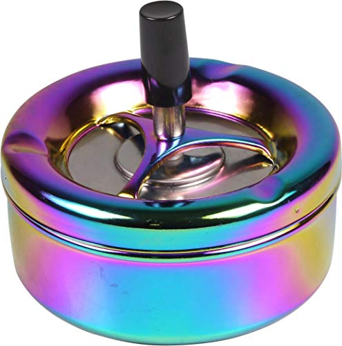 kogu Cenicero giratorio con diseño de arcoíris, multicolor, 11 cm de diámetro