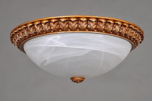 Lámpara de pared antigua con precioso cristal blanco esmerilado 5 x 60 W, diámetro 49 cm, altura 18 cm, artículo 57004