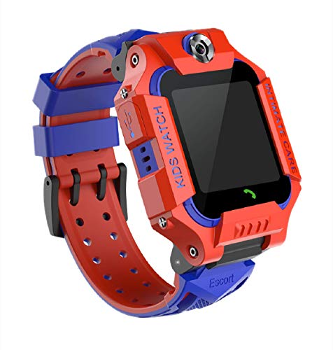 Lanyesky Reloj Inteligente para Niños，Smartwatch Niño Impermeable con WiFi+LBS Soporte SOS Cámara Juego Pantalla Táctil Despertador，Reloj Teléfono para Niños Niña 3-12 Años (Rojo)