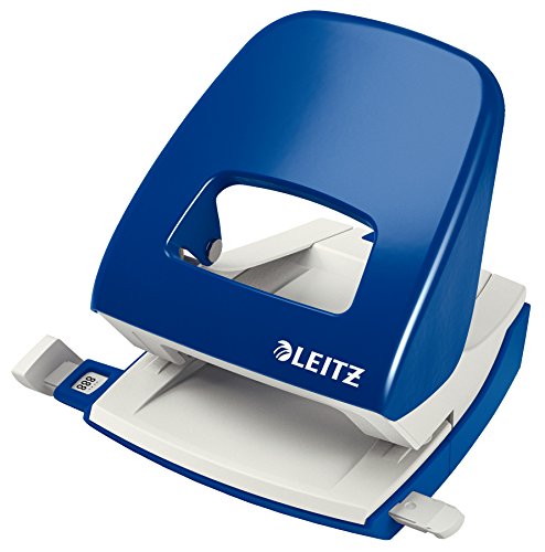 Leitz 50086035 - Perforadora (capacidad: 30 hojas), color azul y blanco
