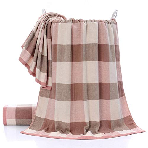 LIGUANGWEN 1 Unids Baño De Algodón Hoja De Toalla Básica Hombre Mujer Playa Absorción De Agua Toallas De Cara Suave para Adultos 70x140cm (Color : Pink, Size : 70x140cm)