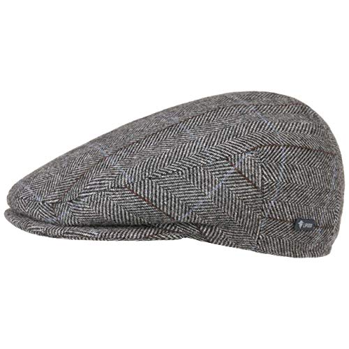 Lipodo Gorra Estampado a Cuadros - Gorra con Lana Forrada - Made in Italy - Tallas 49-61 cm - Gorra de Hombre con Pico - Gorra otoño/Invierno Antracita 61 cm