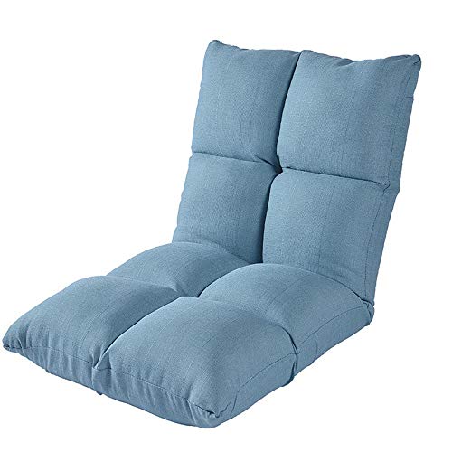 Lisansang Silla Individual Tatami Ordenador Cama Cintura Silla Cojín Balcón Cojín Lazy Sofá Sillas cómodas y Preciosas (Color : Azul, tamaño : 111 * 53 * 16CM)