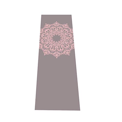 Love Generation Yoga Alfombrilla con impresión | PVC resistente y fácil de limpiar | muchas impresiones | 183 x 61 x 4 mm | para yoga, pilates y fitness (Mandala Taupe)