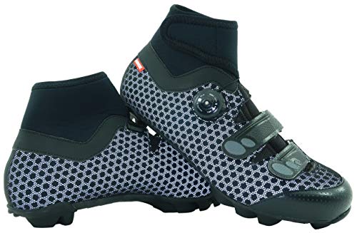 LUCK Zapatillas de Ciclismo para Invierno Winter MTB, con Suela de Carbono SHD, y Sistema rotativo de precisión acompañada de 2 velcros. (46 EU)