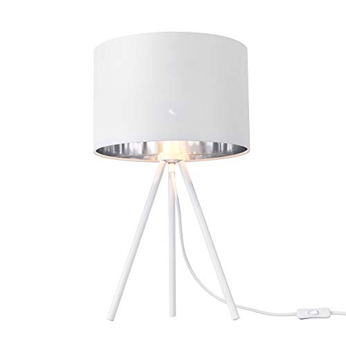 LUX-PRO Lámpara de Mesa Metz Trípode 51 x ø 30 cm Lámpara de Noche de diseño con 3 Patas Blanco