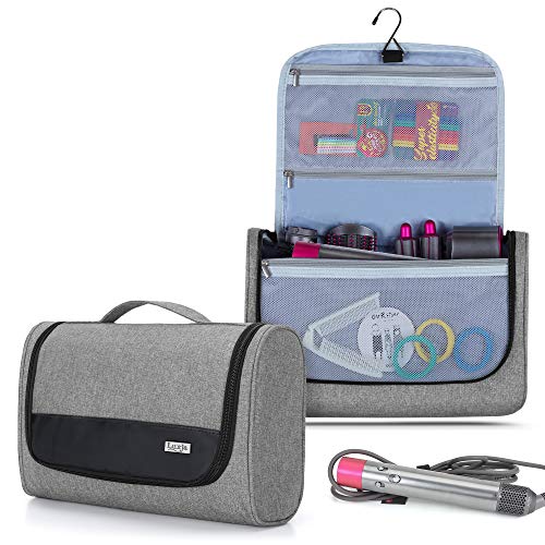 Luxja Bolsa de Viaje para Dyson Airwrap Styler, Bolsa de Almacenamiento para Dyson Airwrap Hair Curler Accesorios, Gris