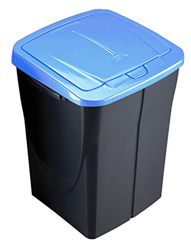 M Home Cubo 45 L ECOBIN con Tapa de Color Azul 36,5x36x51 cm, Bleu Tropic