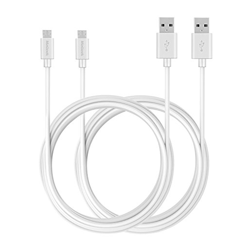 MaGeek® [Pack de 2] 3.0m Cables Micro USB Sincroniza y Carga para Samsung, HTC, Sony, Motorola, LG, Google, Nokia etc.(Blanco)