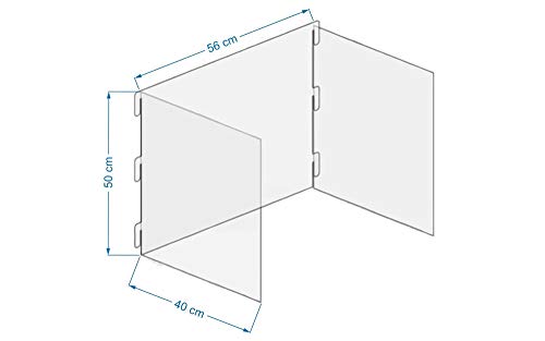 Mampara de metacrilato para PUPITRE. Dim: 56x50x40cm. (entrega inmediata) ENVÍO GRATIS.