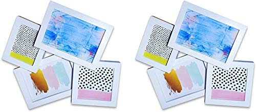 Marcos de Fotos Múltiples Pack de 2 Cuadros para Fotos Pared Decoración Portafotos Sobremesa (Blanco)