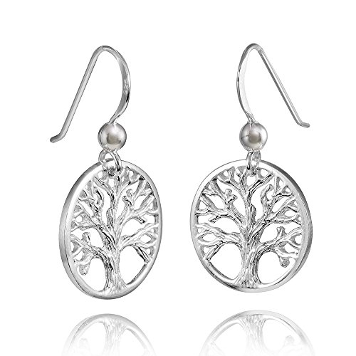 MATERIA Pendientes de plata de la vida árbol - pendientes para mujer árbol - 925 de plata de ley con 14 x 26 mm caja - Joyero de calidad #SO-99