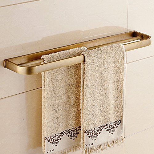 MBYW Moderno toallero de Alta Capacidad de Carga Elegante toallero de baño Estante de Almacenamiento Toallero de Cobre toallero Antiguo Conjunto de toallero Arca baño Doble Cepillado, Doble Poste