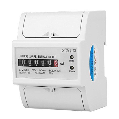 Medidor eléctrico DIN-Rail de 220 V, digital, 1 fase medidor eléctrico, 2 cables 4P, XTM75S-U medidor eléctrico KWh, 1.00V